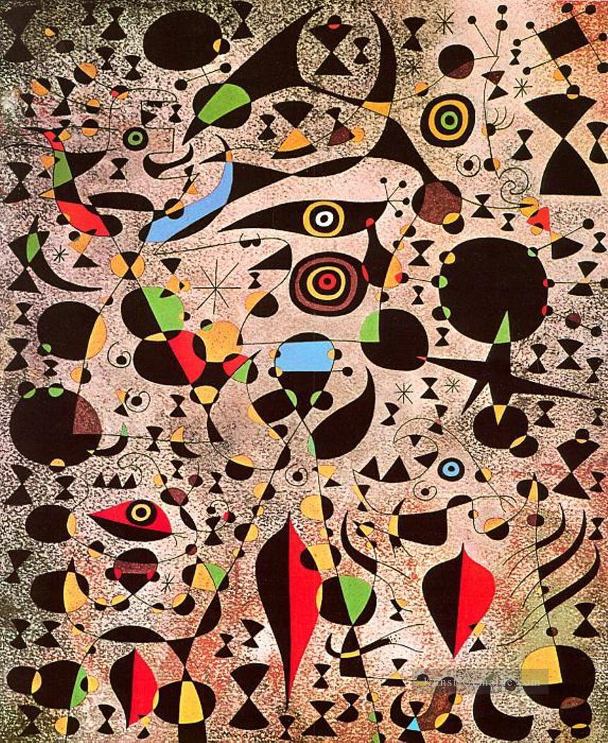Frau umringt von der Flucht eines Vogels Joan Miró Ölgemälde